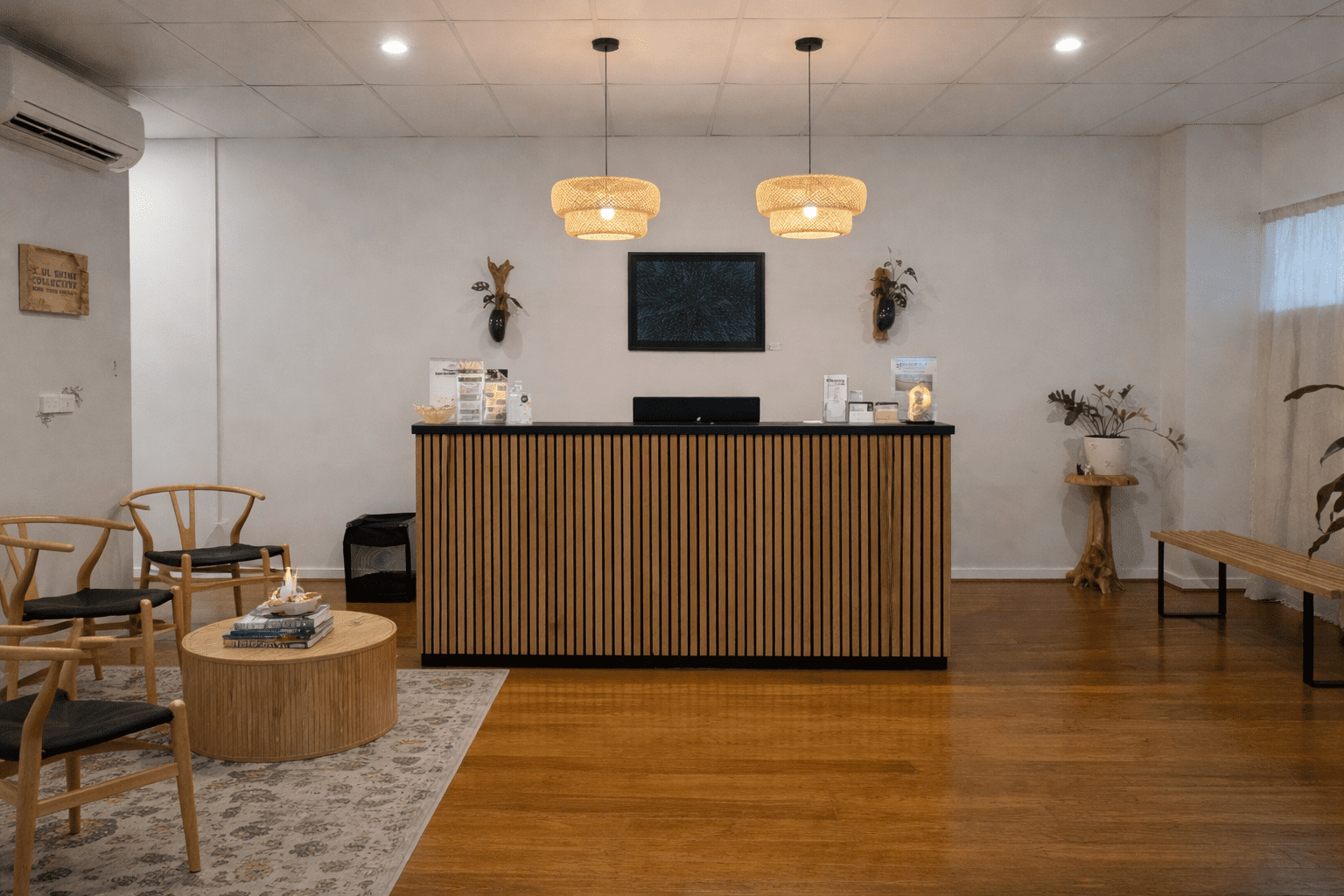 Reception area at Soul Shine Collective – Organic Psychology, Stafford Brisbane